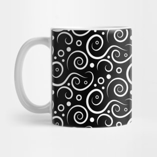 Black and white seamless spiral pattern Mug